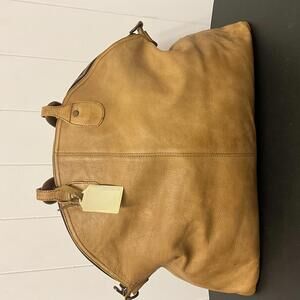 We The Free Willow Genuine Leather Tan Vintage Tote Shoulder Bag Large